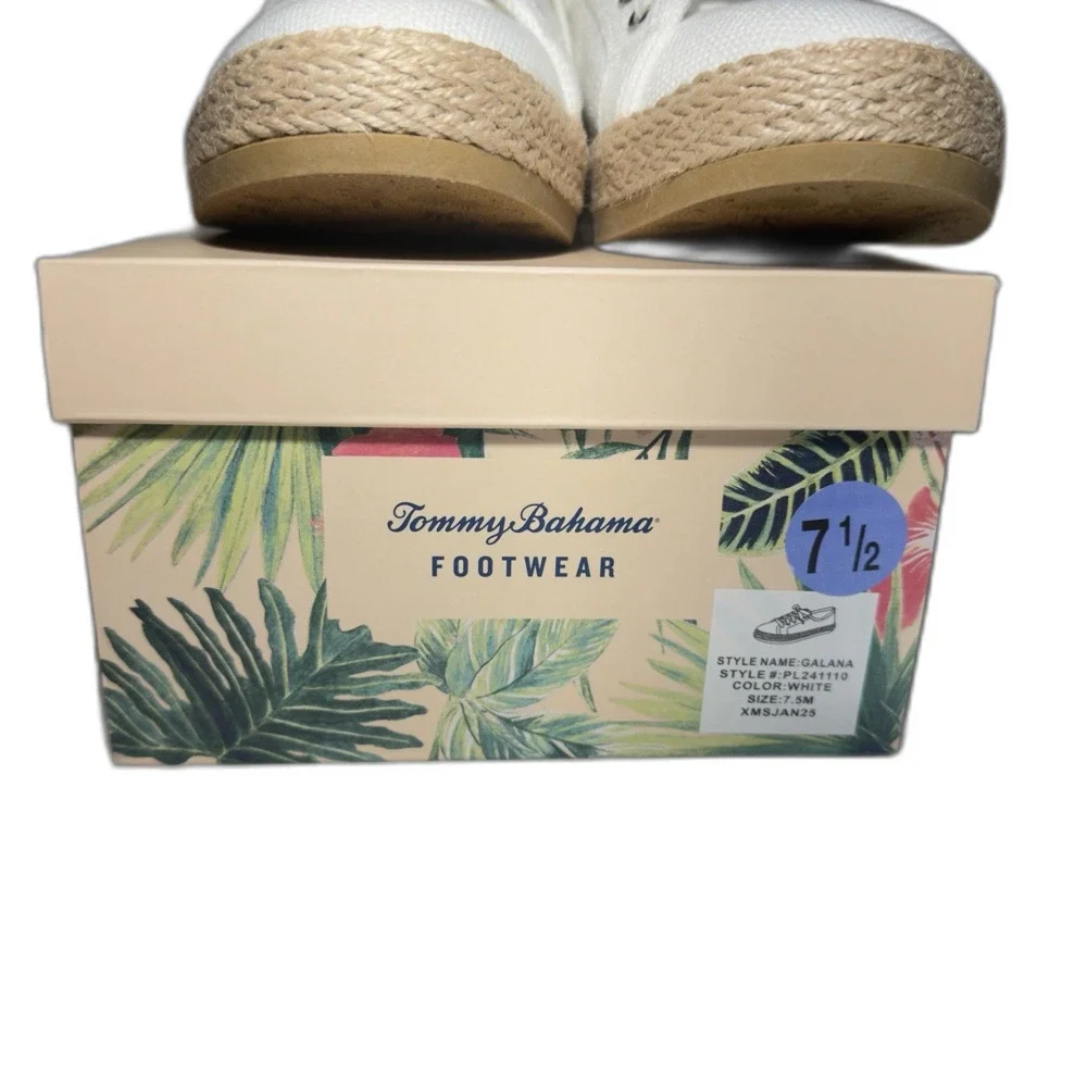 Tommy Bahama Galana Women’s 7.5M White Canvas Espadrille Sneakers NWT